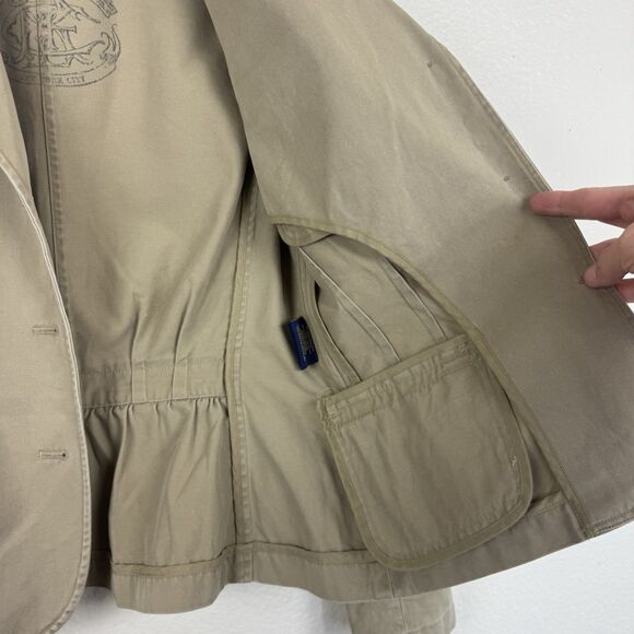 Women's Ralph Lauren Rugby Khaki Cotton Blazer Button Down Short Jacket Tan 6 - Picture 9 of 16